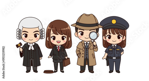 Cartoon characters in professions.