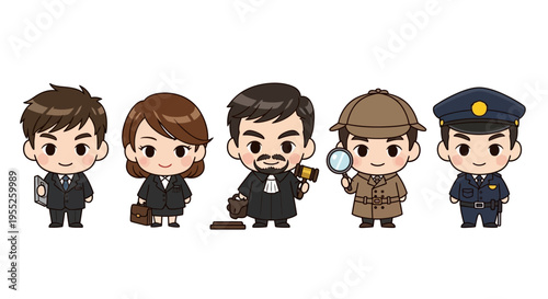 Cartoon characters detective team lineup.