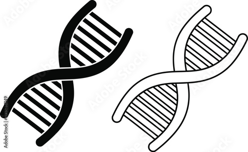 Dna double helix structure genetic isolated on transparent background, Vector