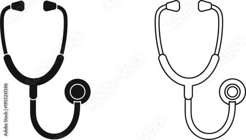 Stethoscope medical doctor health isolated on transparent background, Vector