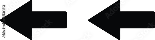 Black arrows pointing left and right isolated on transparent background, Vector