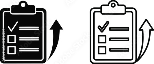 Clipboard checklist conversion comparison isolated on transparent background, Vector