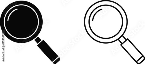 Magnifying glass icons isolated on transparent background, Vector