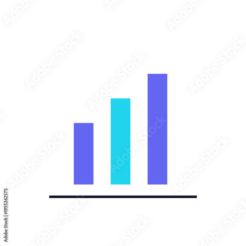 Analytics Chart Icon Outline with Colour