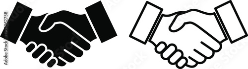 Handshake partnership unity isolated on transparent background, Vector