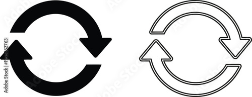 Recycle arrows icons isolated on transparent background, Vector