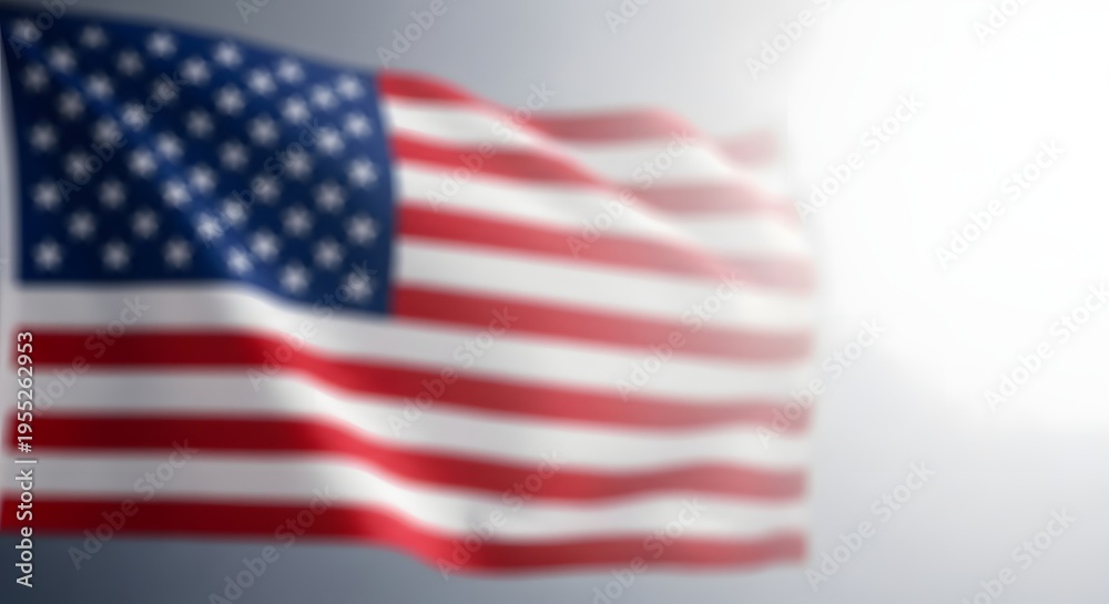 Obraz premium Celebrating freedom a blurred yet powerful american flag on independence day with patriotic spirit and national pride