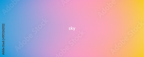 Abstract clear blue sky. Pastel rainbow. Light blue, pink and yellow color vector banner. Pastel gradient sky pattern. Blurred light fuzz colorful gradient background. Vector soft horizontal backdrop