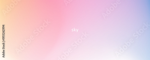 Abstract clear blue sky. Pastel rainbow. Light blue, pink and yellow color vector banner. Pastel gradient sky pattern. Blurred light fuzz colorful gradient background. Vector soft horizontal backdrop