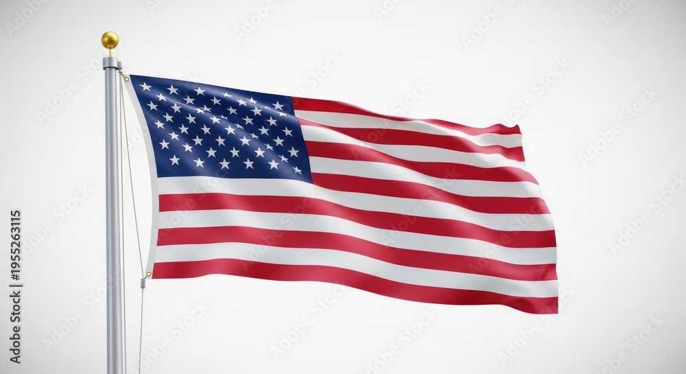 Obraz premium The american flag waving in the wind