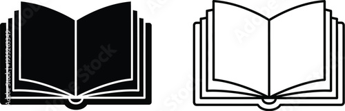 Book icon set isolated on transparent background, Vector