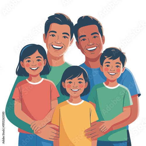 Smiling family portrait. 