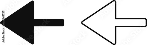 Black and white arrows pointing in opposite directions isolated on transparent background, Vector