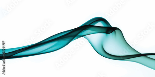 An elegant illustration of abstract blue smoke waves creates a smooth flowing motion pattern with silk curves and light swirls of incense on a white backdrop texture for a modern art wallpaper