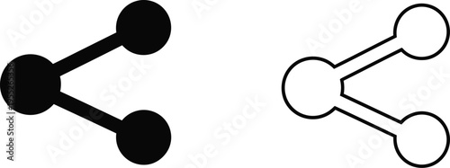 Molecular structure chemical bond icon isolated on transparent background, Vector