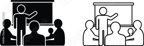 Business presentation meeting isolated on transparent background, Vector