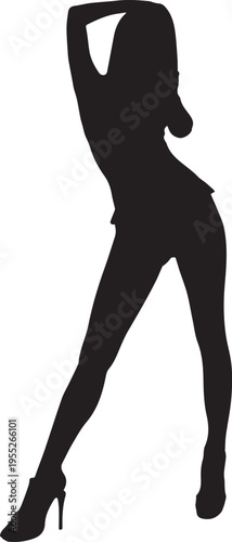 セクシーな女性のシルエットポーズ