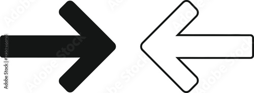 Contrasting arrows directional symbols isolated on transparent background, Vector