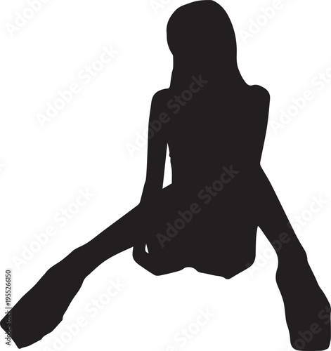 セクシーな女性のシルエットポーズ