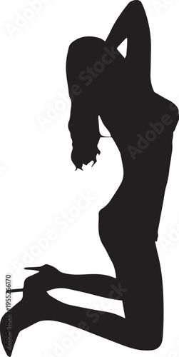 セクシーな女性のシルエットポーズ