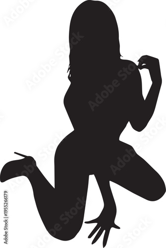 セクシーな女性のシルエットポーズ