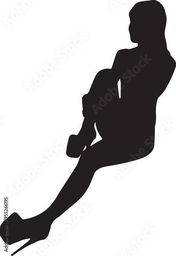 セクシーな女性のシルエットポーズ