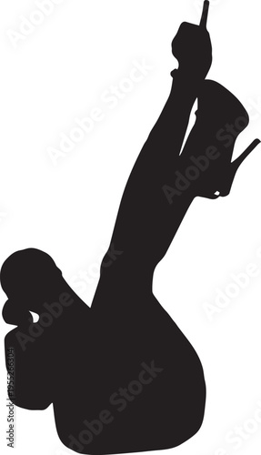 セクシーな女性のシルエットポーズ