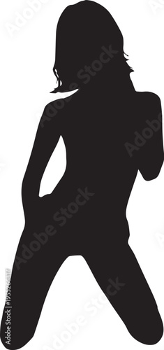 セクシーな女性のシルエットポーズ