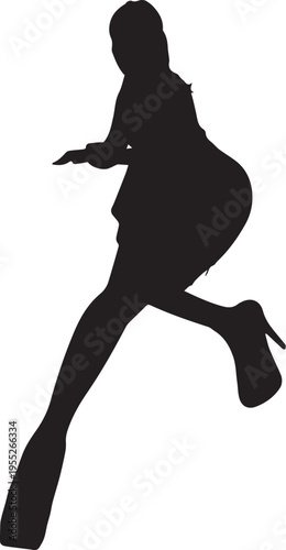 セクシーな女性のシルエットポーズ