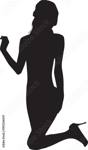 セクシーな女性のシルエットポーズ