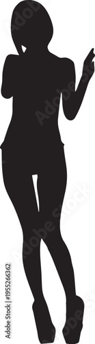 セクシーな女性のシルエットポーズ