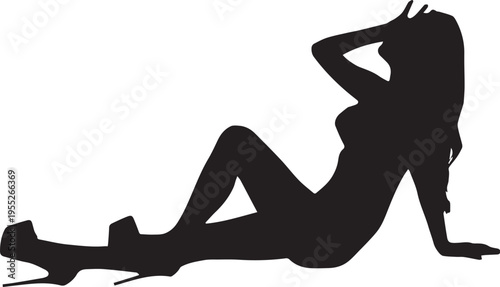 セクシーな女性のシルエットポーズ