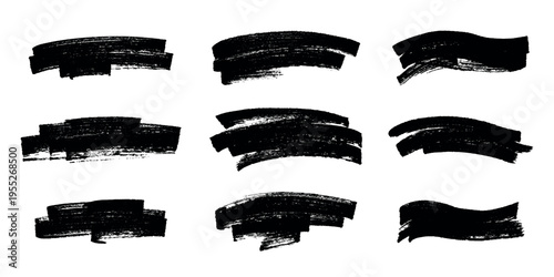Set of brush paint stroke texture swatch Hand painted background Ink scribble dab clipart Paint smudge for tags and stamps design, beauty fashion poster