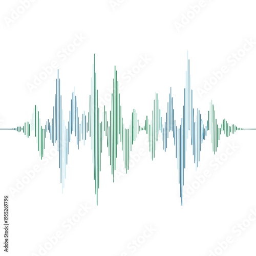 Abstract sound wave visualization with varied amplitude and color