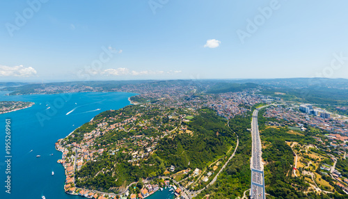 Wallpaper Mural Istanbul, Turkey. Elevated view over historic city and strategic Bosphorus water passage in summer. Aerial view Torontodigital.ca