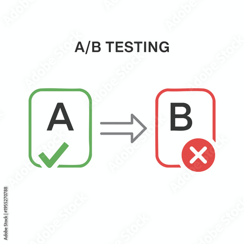 A/B Testing Variation A approved, Variation B rejected with cross