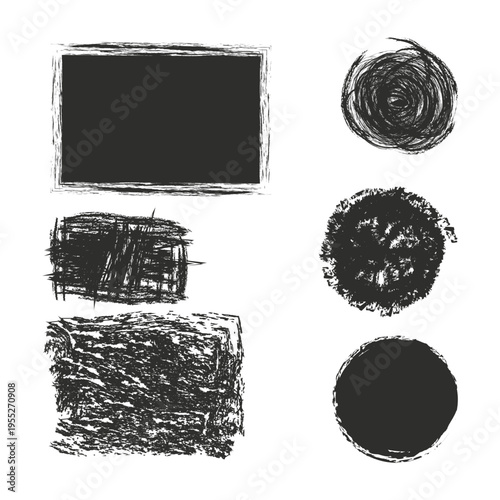 set of grunge textures vector