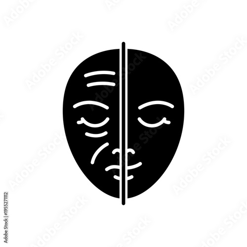 Skin care face young and old women icon set. Beauty woman girl face wrinkle before and after. Skin rejuvenation, wrinkle reduction, anti aging icons. Face medical plastic surgery. Vector illustration.