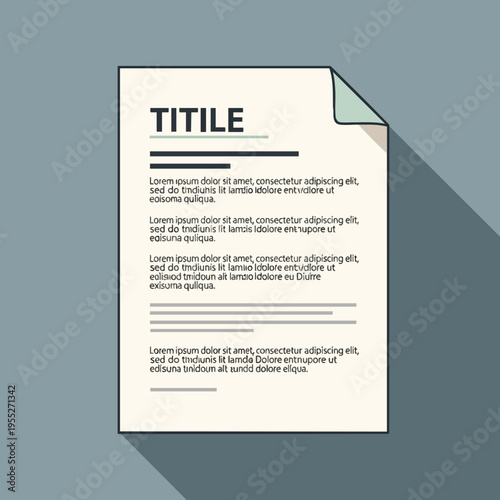 A stylized document with the word "TITILE" at the top, cast in shadow