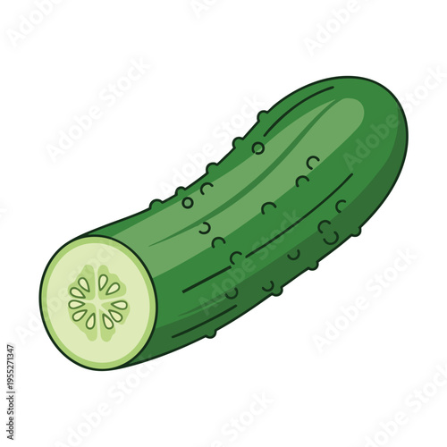 Green vegetable with bumpy skin and a visible cut end showing seeds