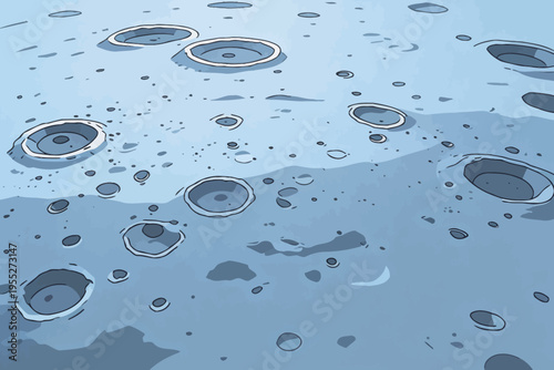 Surface of the moon with craters and lunar landscape seen from a distance during a clear day