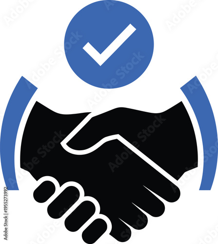 Handshake Agreement, Trust and Verified Partnership Icon