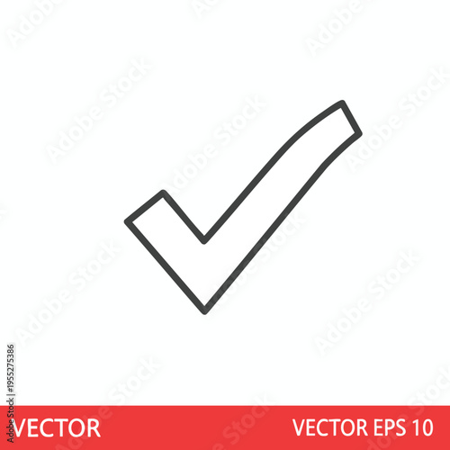 Simple, hand-drawn style checkmark icon on a white background