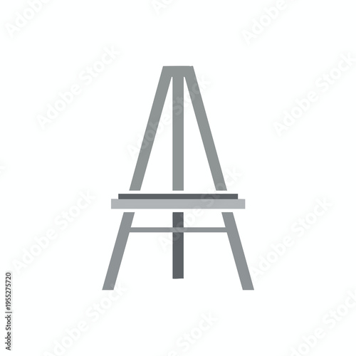 Minimalist grey easel with three legs and a flat surface