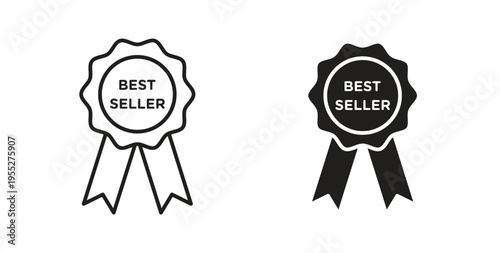 Best seller icon line style collection. Simple black solid icons