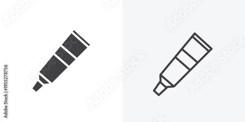 Toothpaste tube icon vector sign symbol isolated on white. Stroke and clipart style