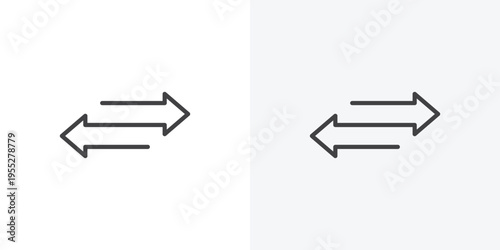 Transfer arrows icon vector sign symbol isolated on white. Stroke and clipart style
