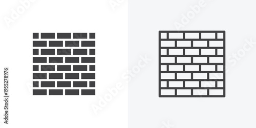 Wall icon vector sign symbol isolated on white. Stroke and clipart style