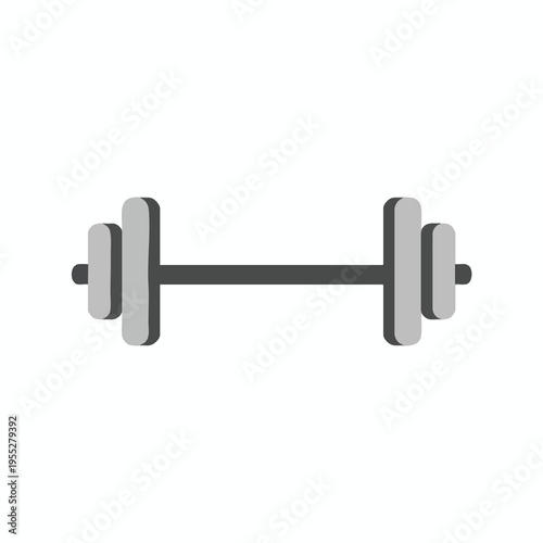 Simple barbell icon with gray weights and a dark gray bar