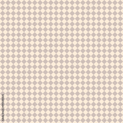Seamless beige and cream geometric diamond grid pattern. Modern tiling background for wallpaper, packaging, textile, branding, and web design.